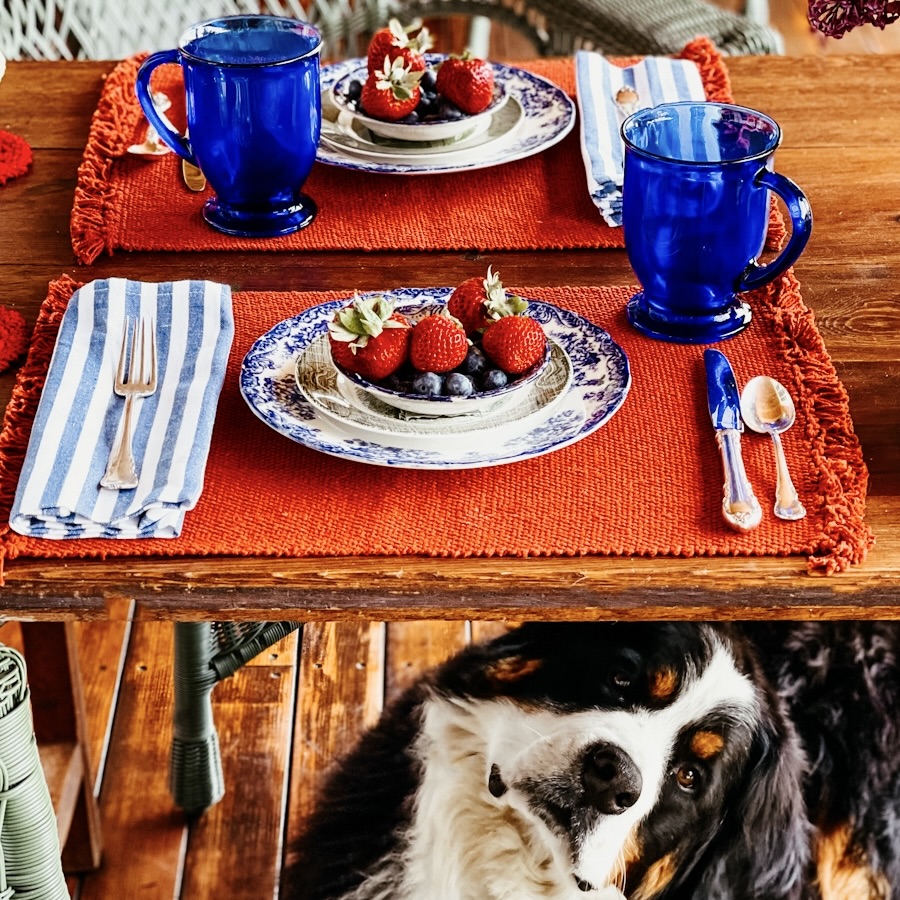 Vintage Americana Porch Table Setting Ideas