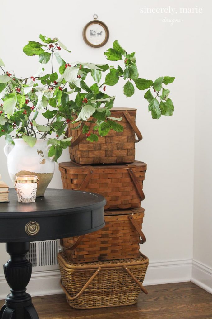 Stacked Vintage Picnic Baskets