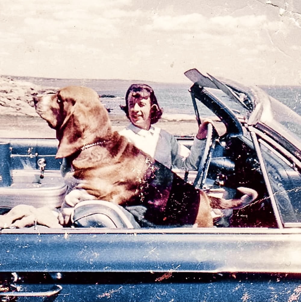 Woman in Car with Dog