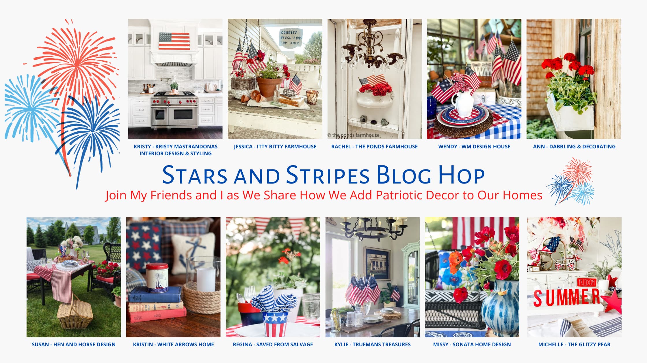 Stars and stripes decorating blog hop.