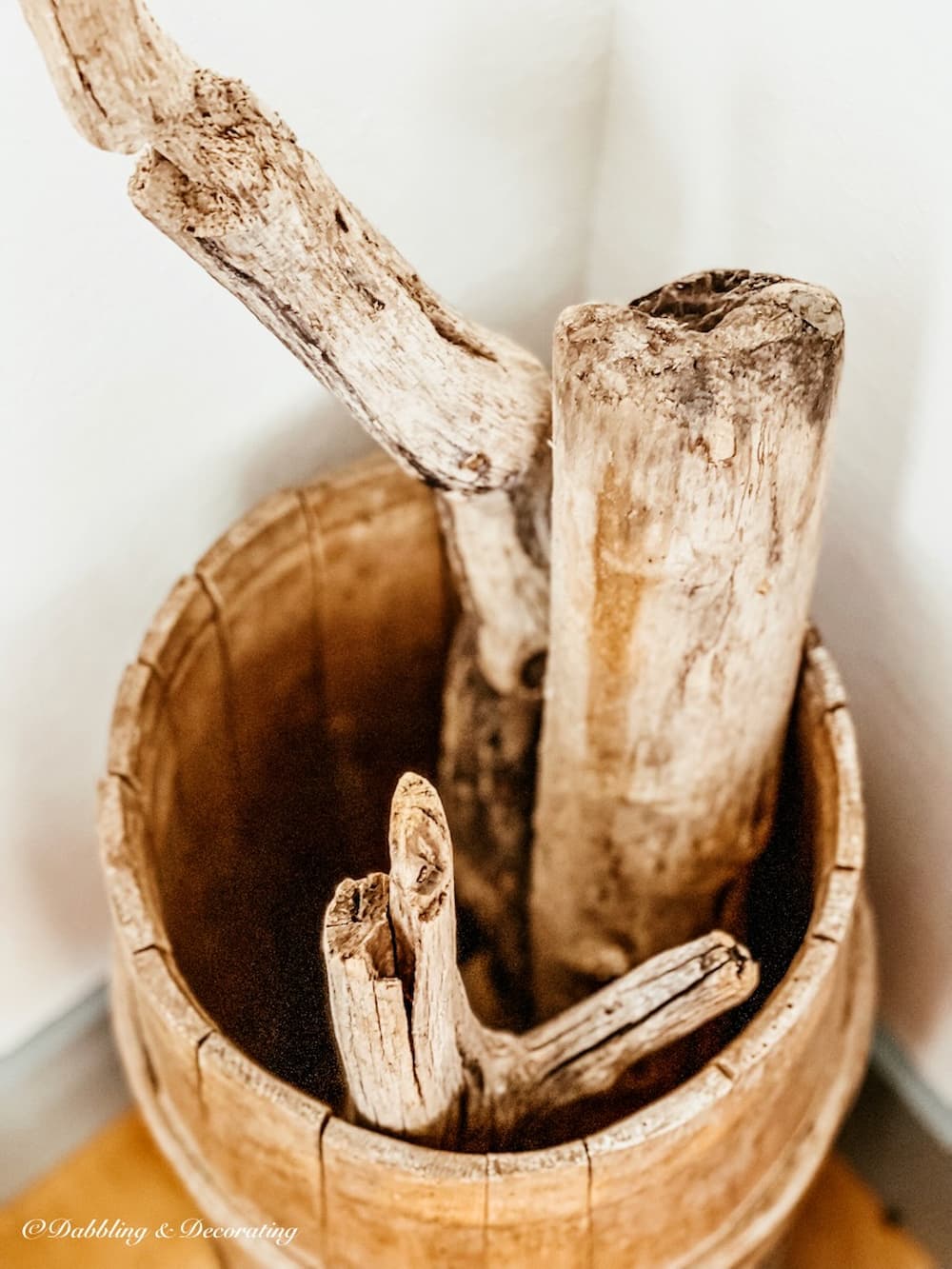 Driftwood in Barrel.