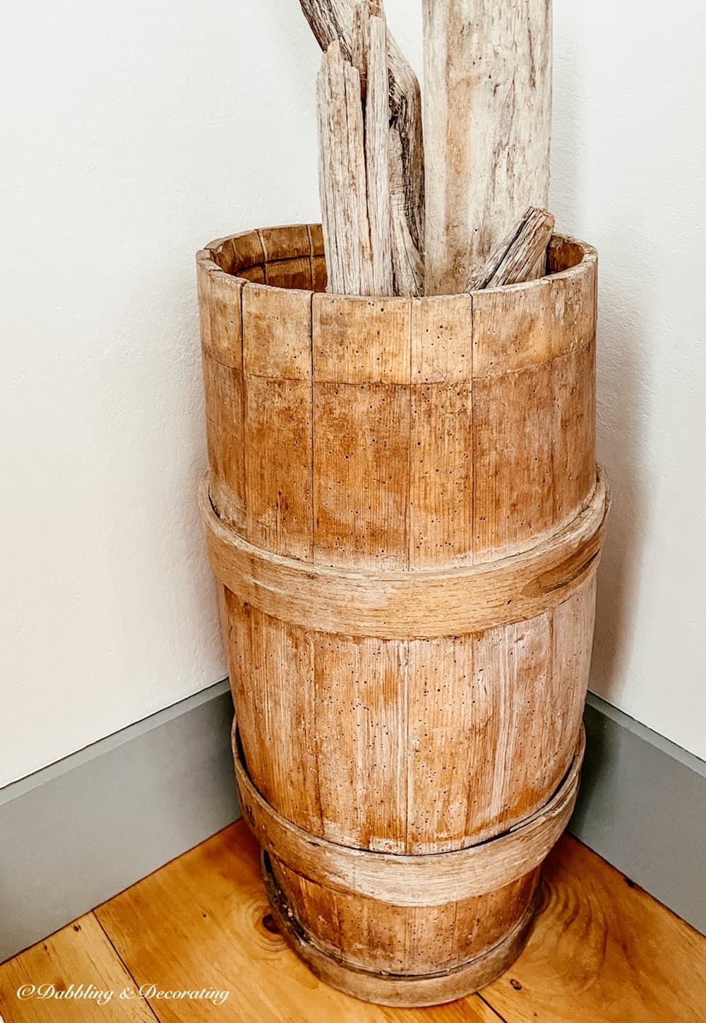 Driftwood in Barrel.