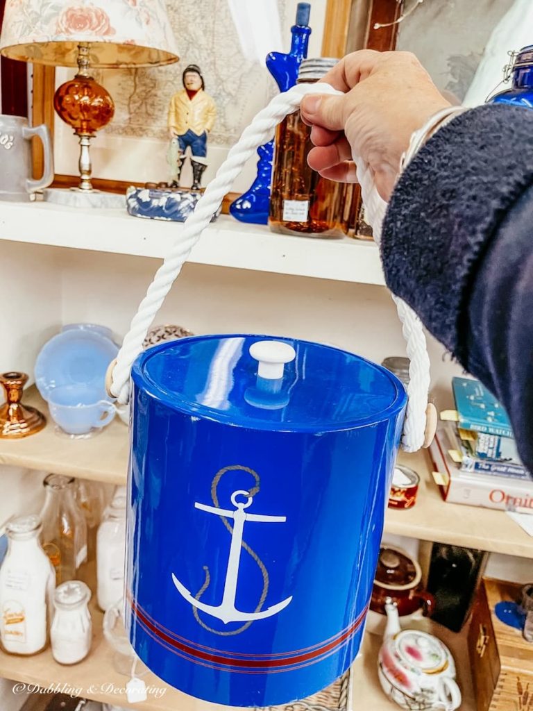 Vintage Blue Ice Bucket