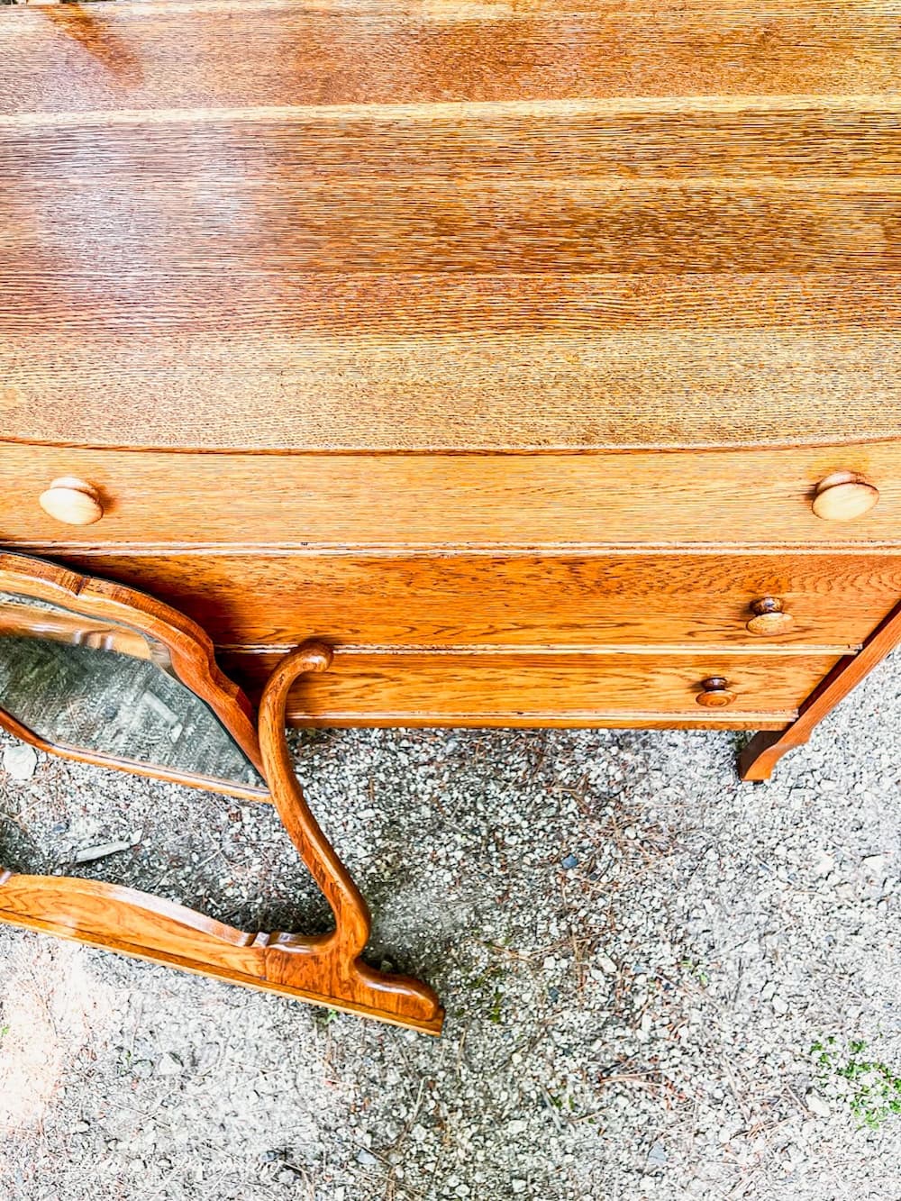 Repurposed Oak Dresser with Mirror Quaint in the Attic