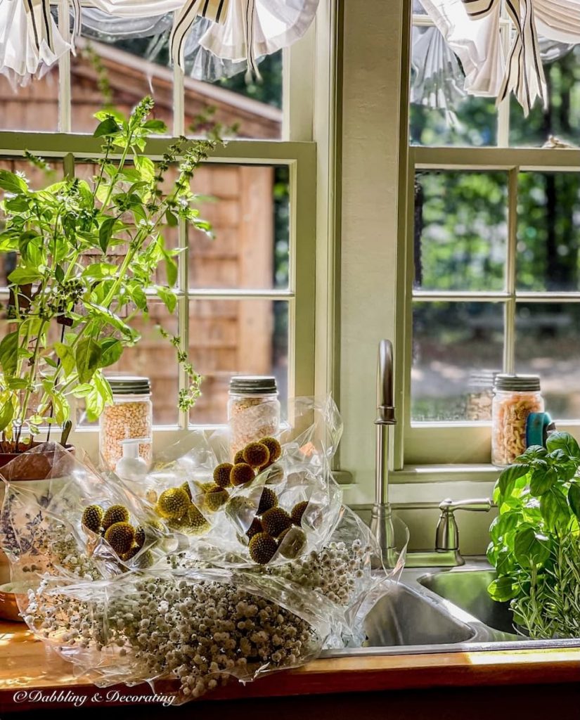 Kitchen sink Full of Flowers