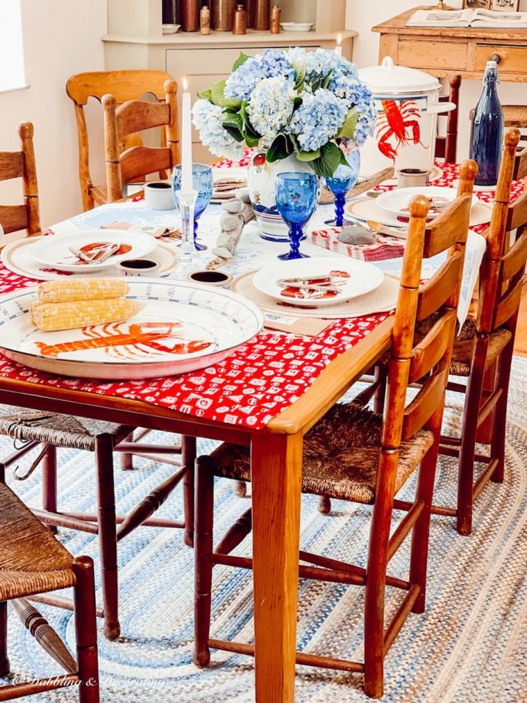 Lobster Decor Summer Table Setting