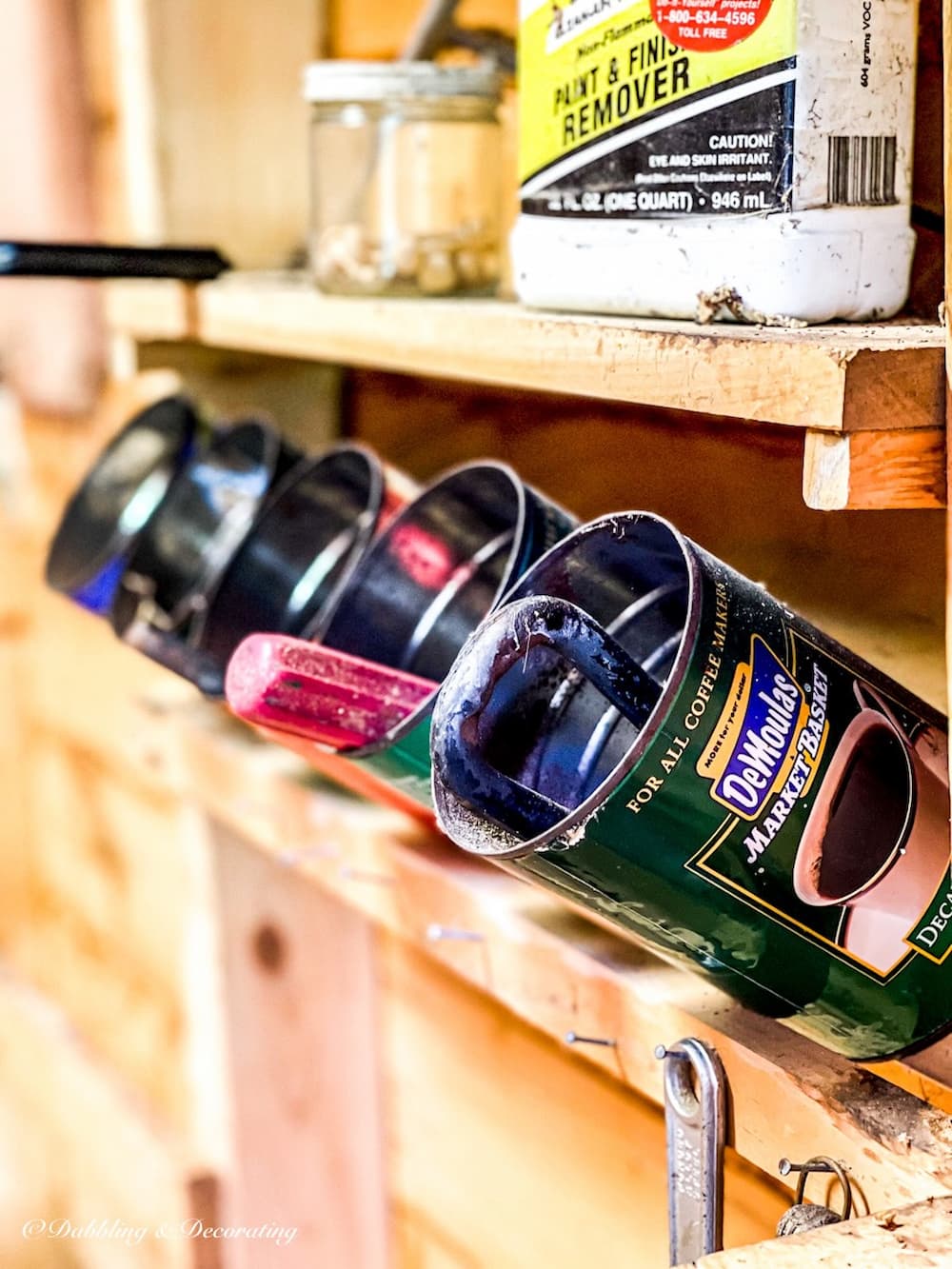 Coffee Cans in Shed