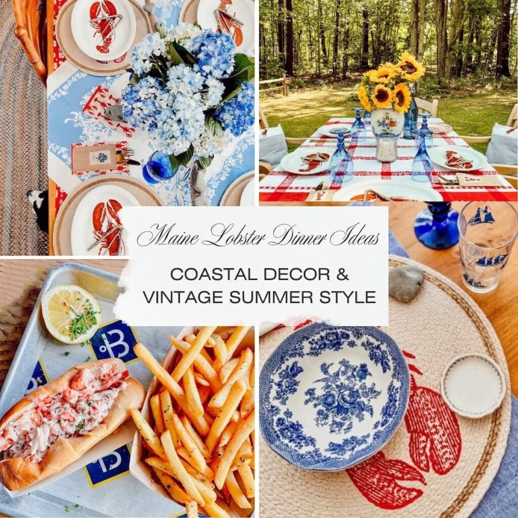 Maine Lobster Dinner Ideas Coastal Decor & Vintage Summer Style 