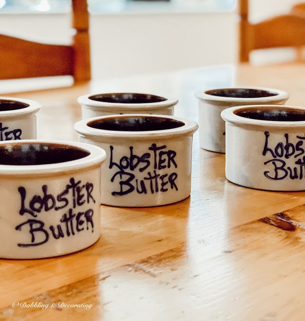 Lobster Decor butter pottery bowls.