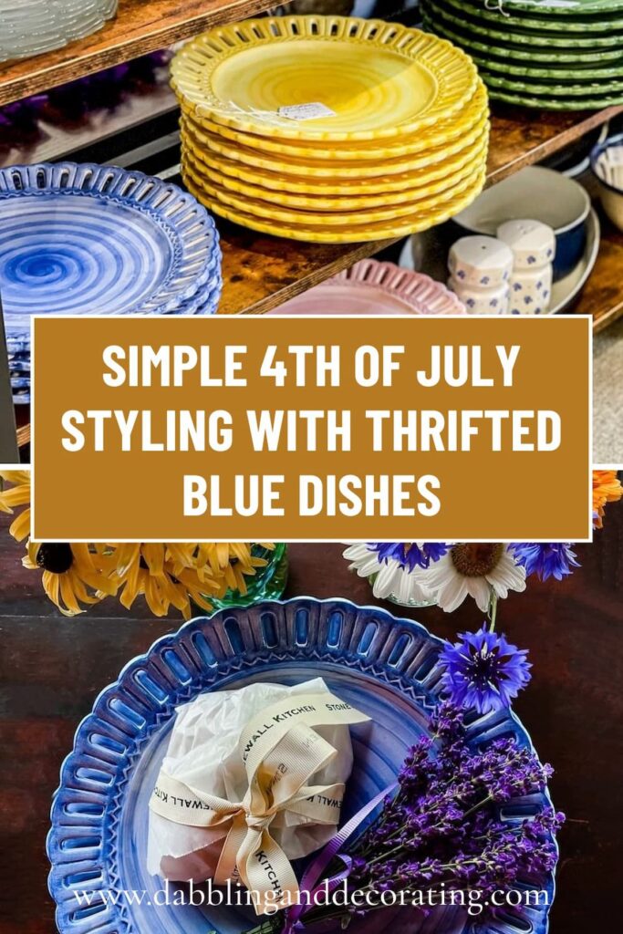Simple 4th of July Styling with Thrifted Blue Dishes