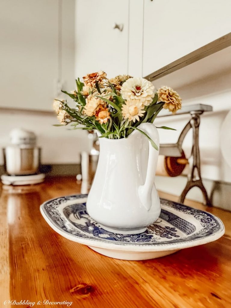 Bouquet of Flowers in kitchen.