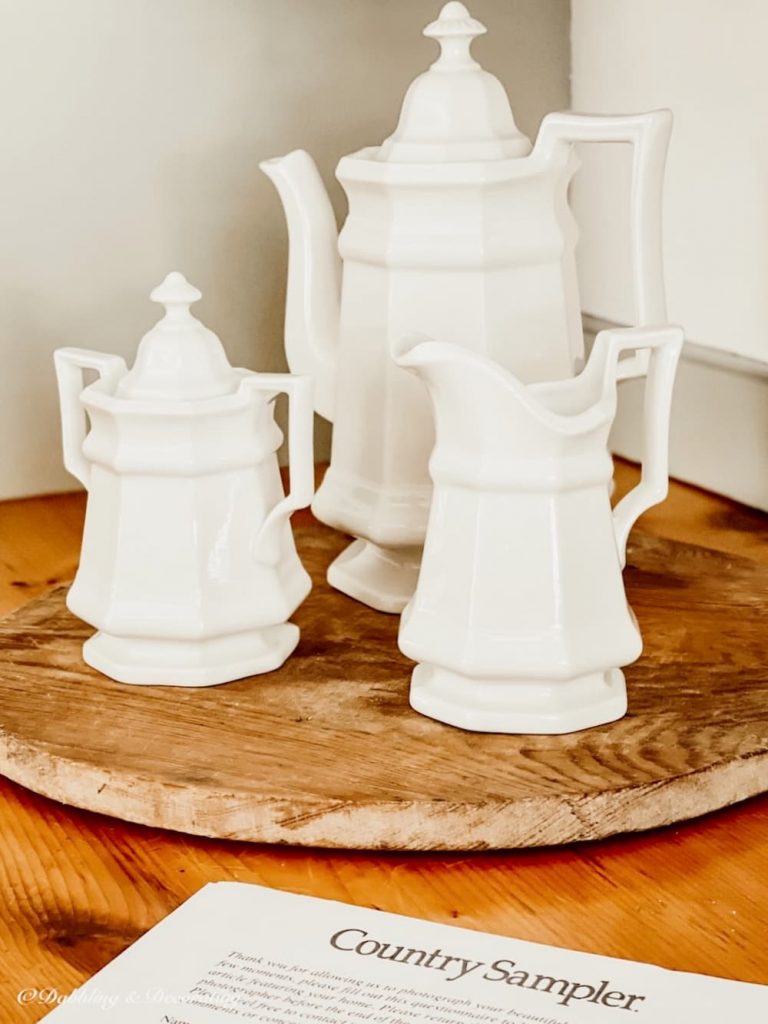 White Tea Set with Country Sampler Contract