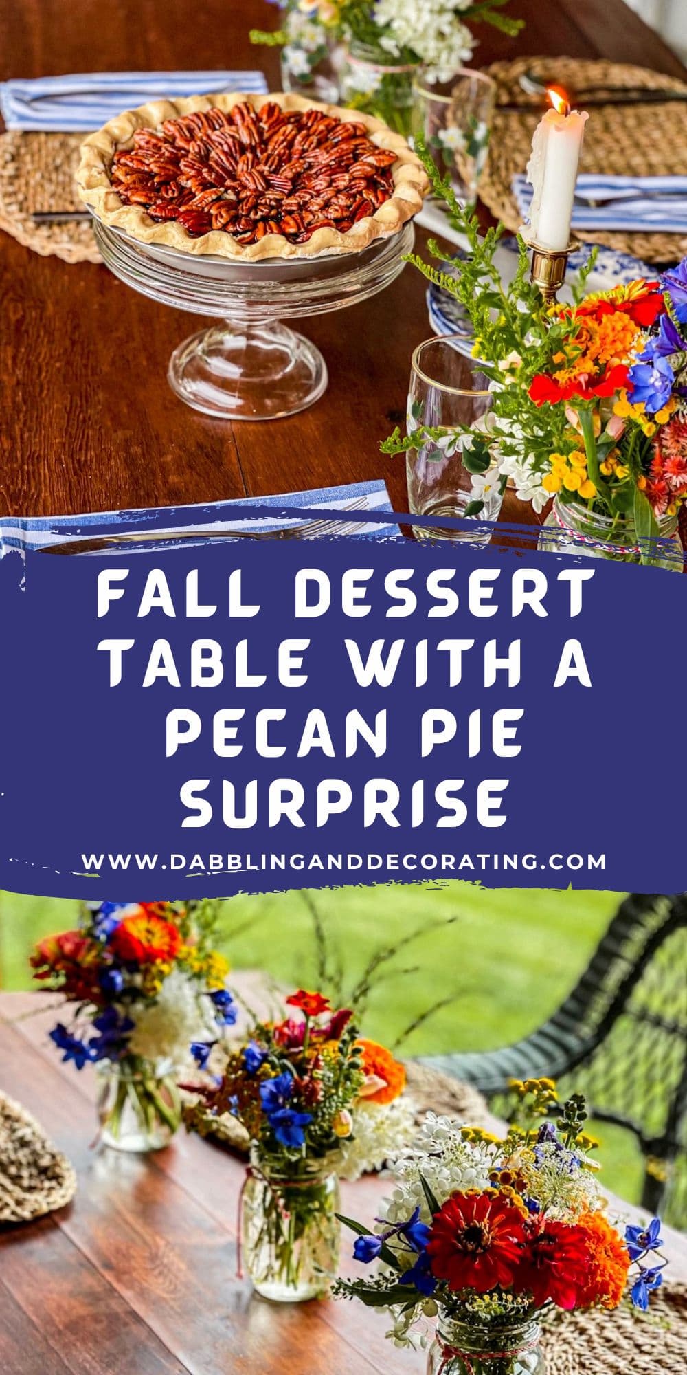 Fall Dessert Table with A Pecan Pie Surprise