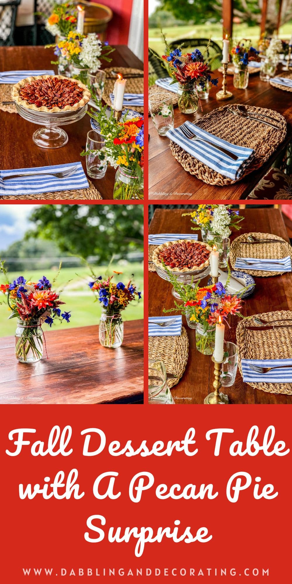 Fall Dessert Table with A Pecan Pie Surprise