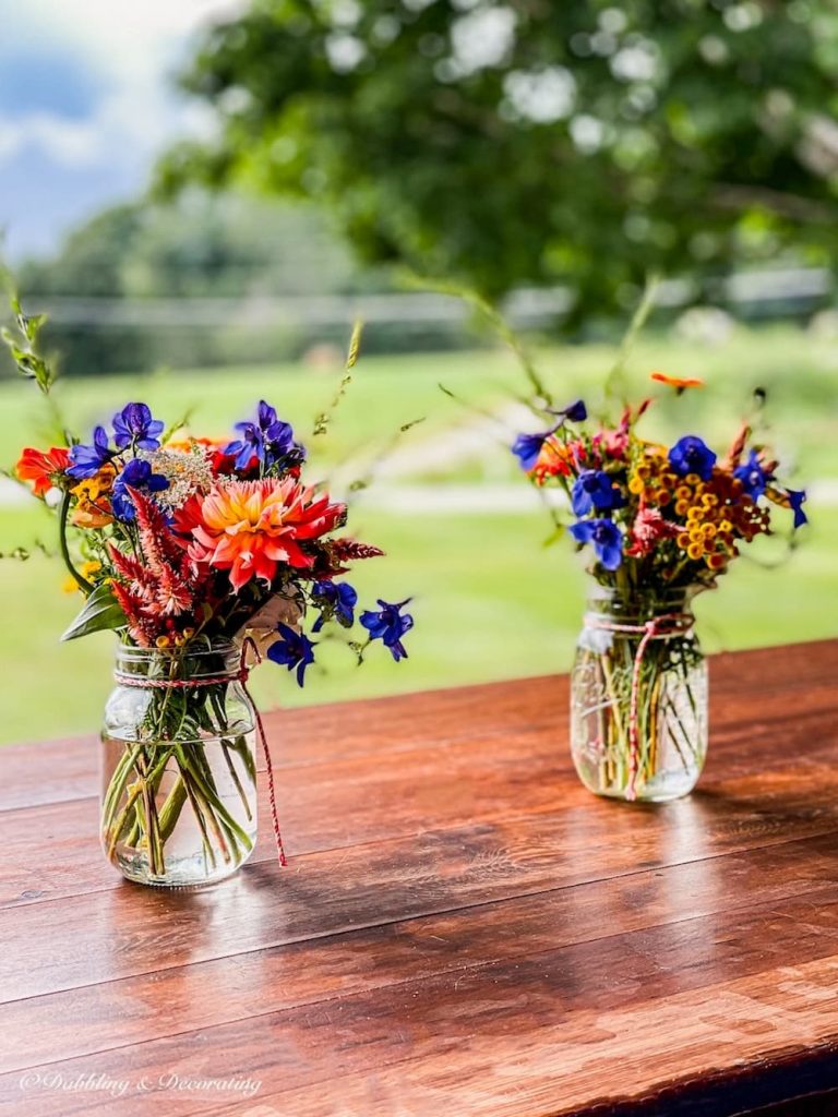 Flowers in Mason Jars