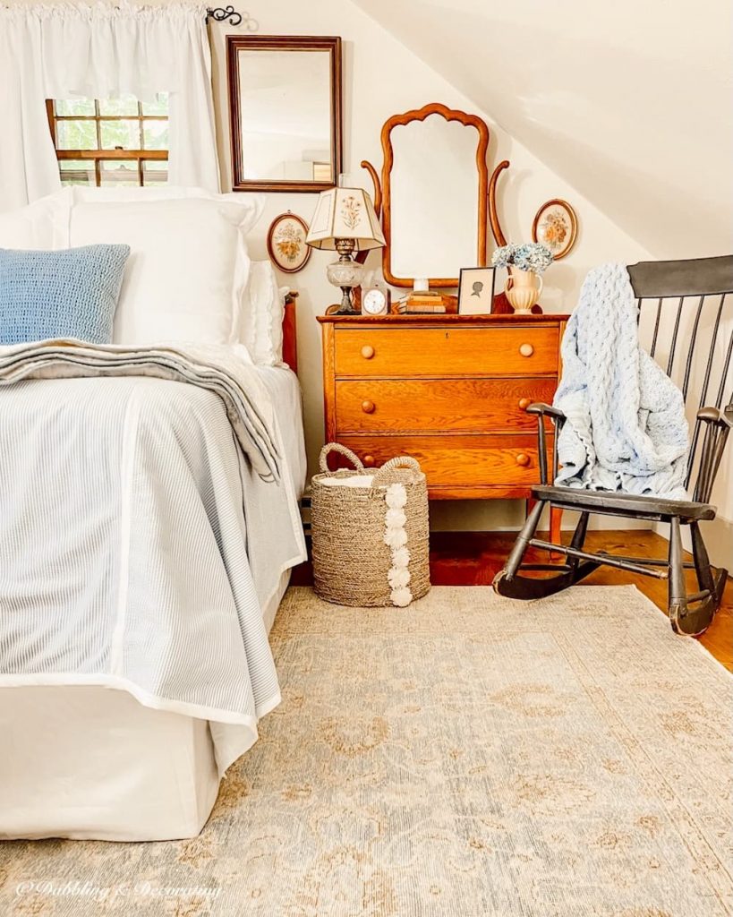 Repurposed Oak Dresser with Mirror Quaint in the Attic