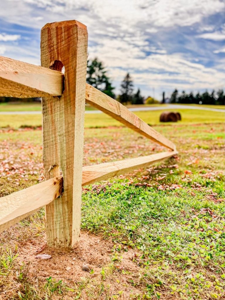 split rail fence close up