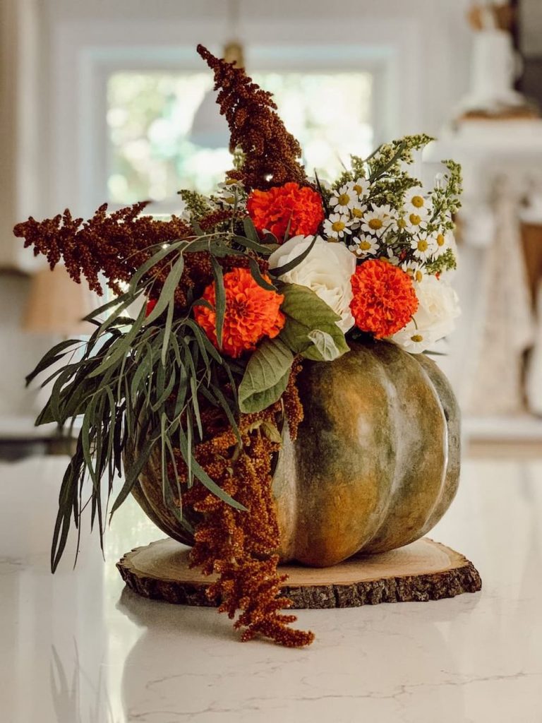 Heirloom Pumpkin Fall Centerpiece