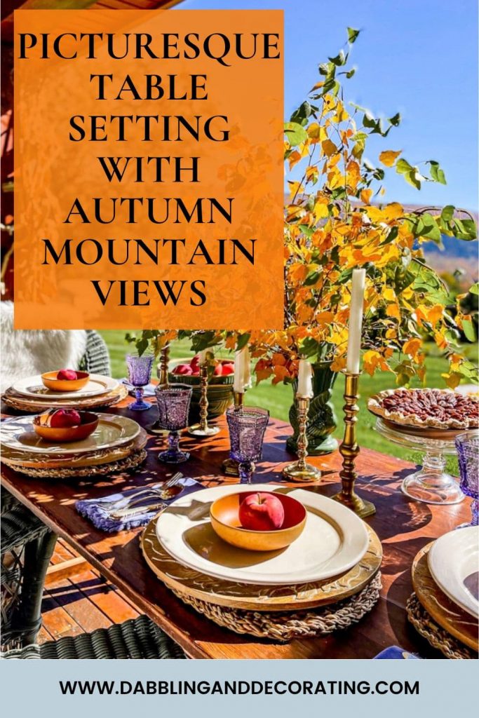 Picturesque Table Setting with Autumn Mountain Views