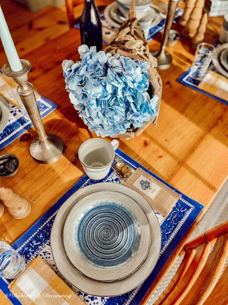 Blue Pottery Place Setting