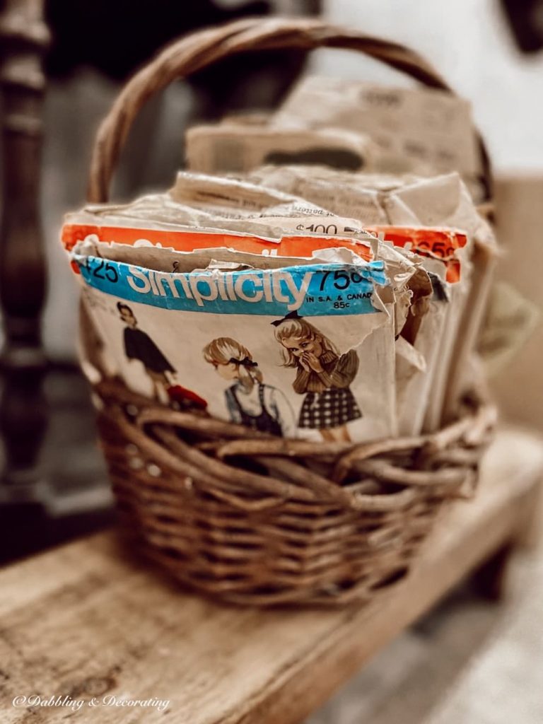 Basket of Vintage Simplicity Patterns