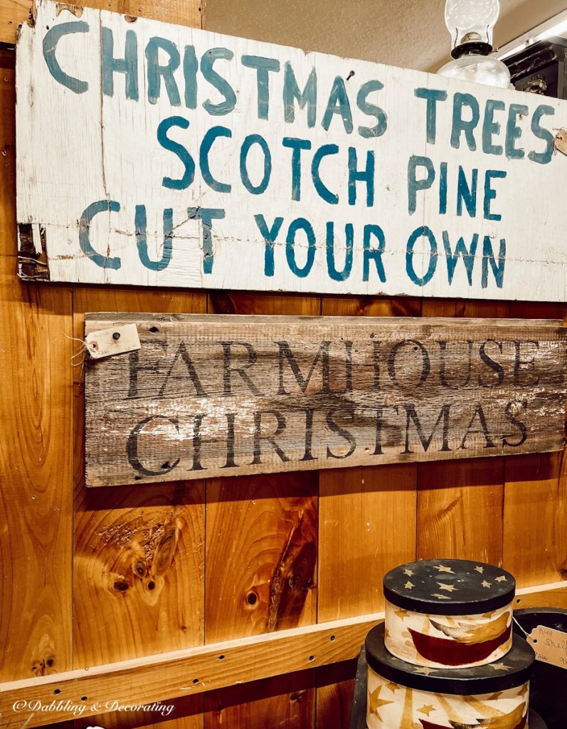 Vintage Christmas Tree Signs for Antique Christmas Decor.