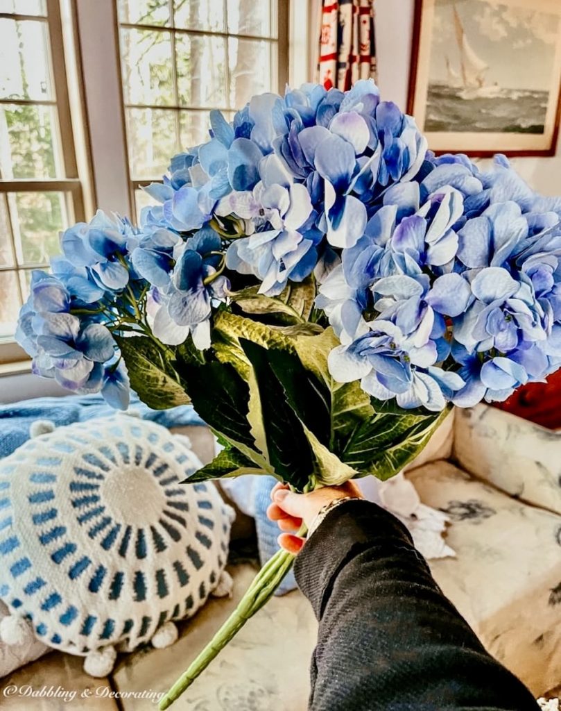 Faux Blue Hydrangeas