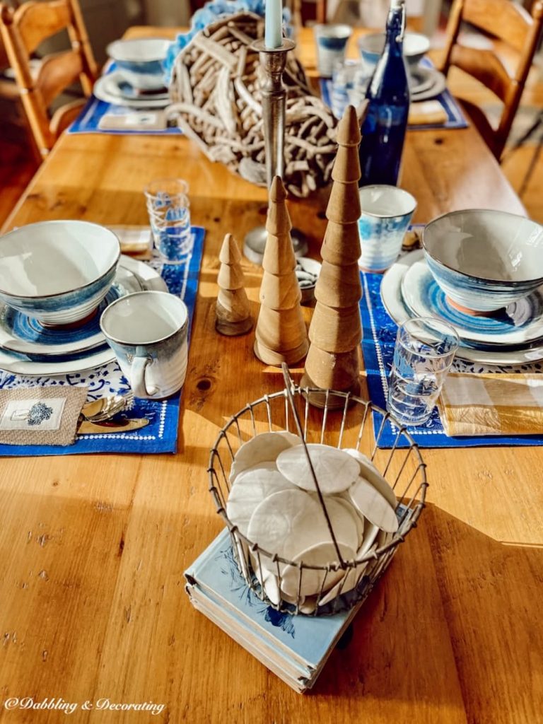 Blue and White Tablescape