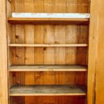 The Cutest DIY Shelf Liners in My Old Pine Hutch