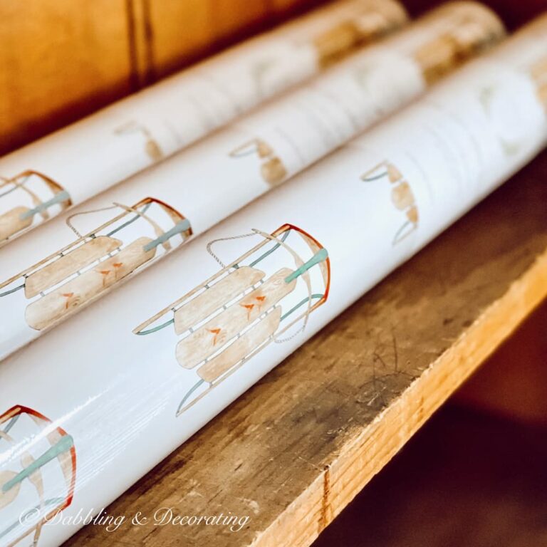 The Cutest DIY Shelf Liners in an Old Pine Hutch