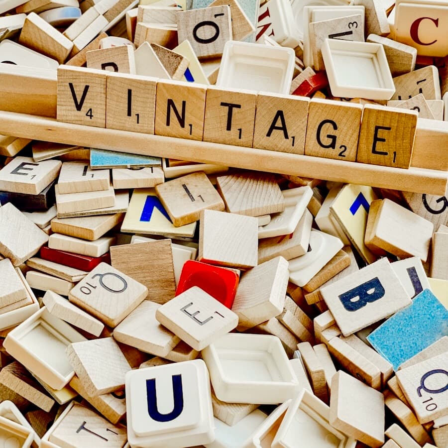 Vintage scrabble letters