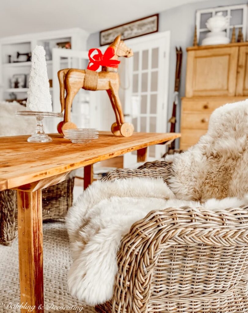 Cozy Christmas Ski Lodge Dining Room