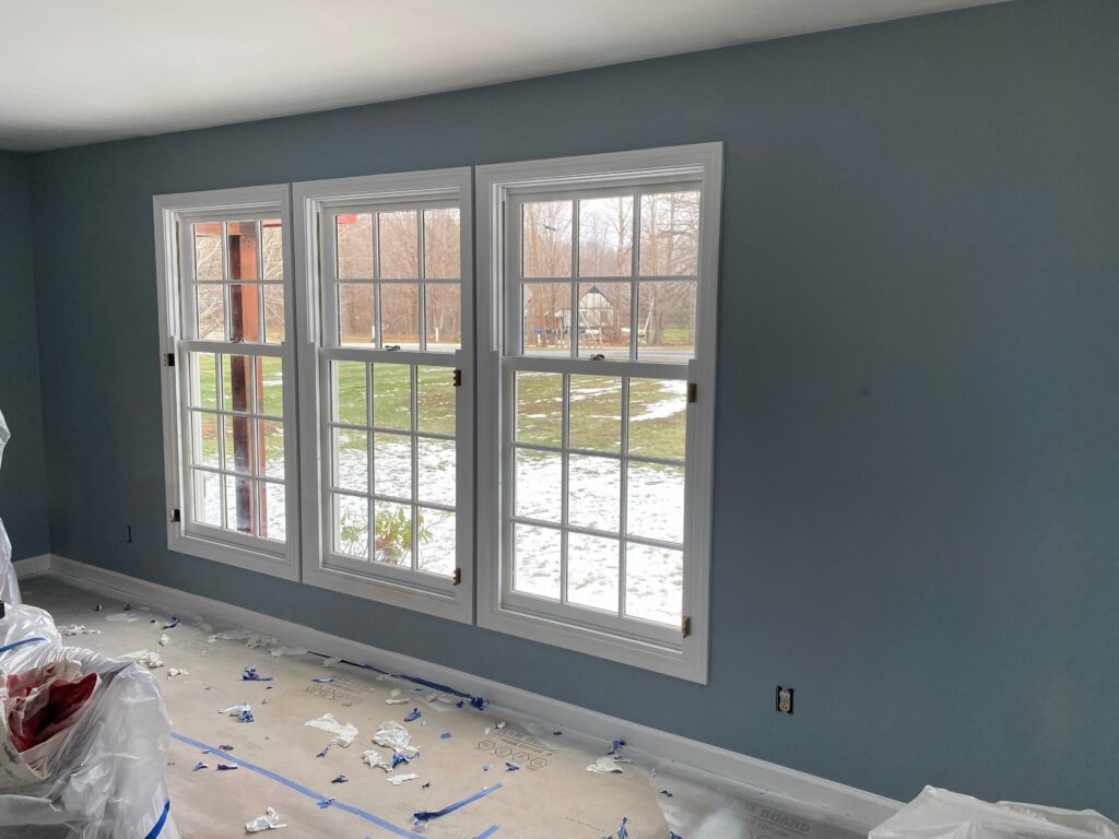 Sherwin Williams Stardew on walls with windows.