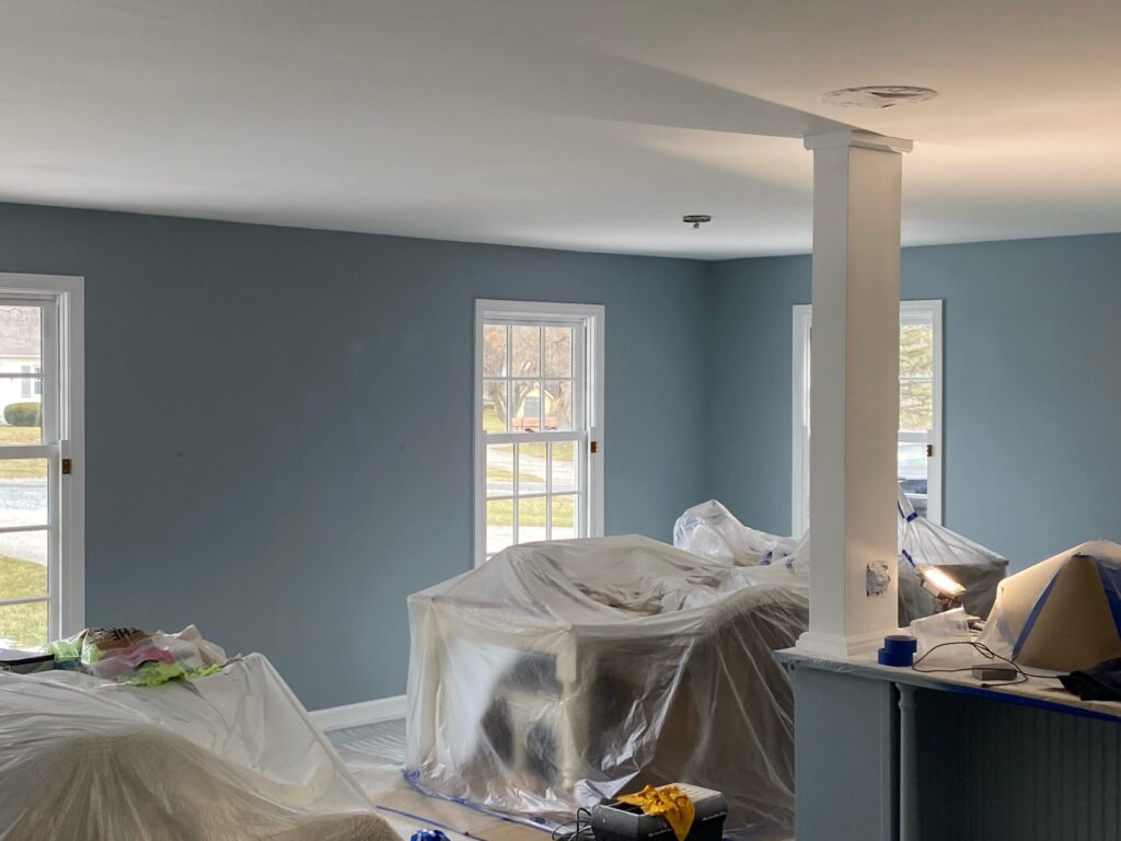 Stardew Blue Painting Home Interior Makeover Before and After