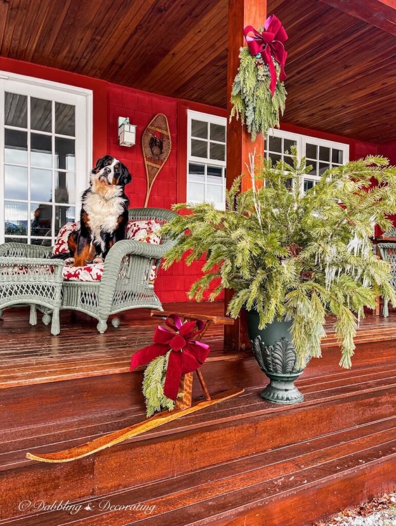 Ski Lodge Winter Porch Decor on Full Display