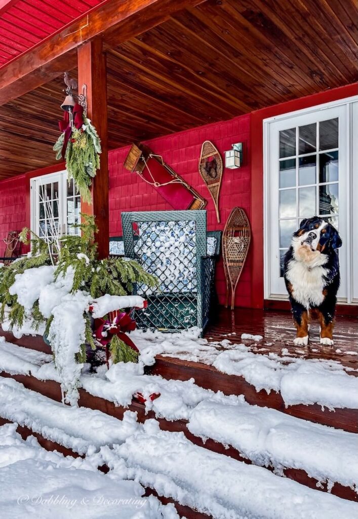 Ski Lodge Winter Porch Decor on Full Display