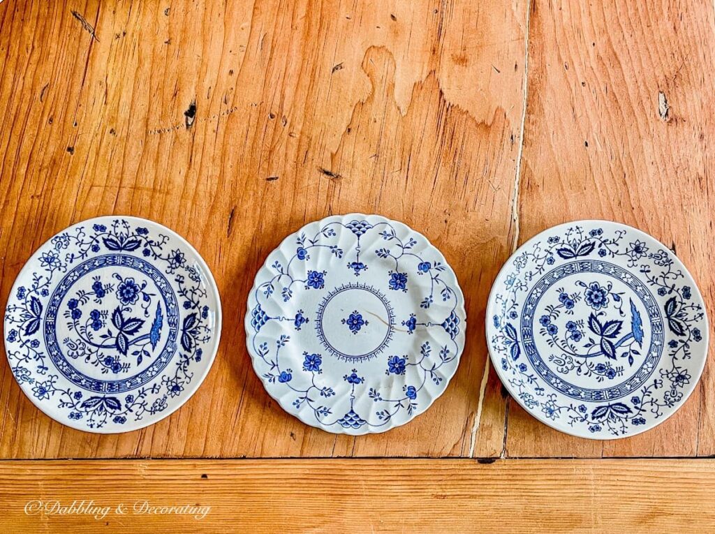 3 Blue and White Plates