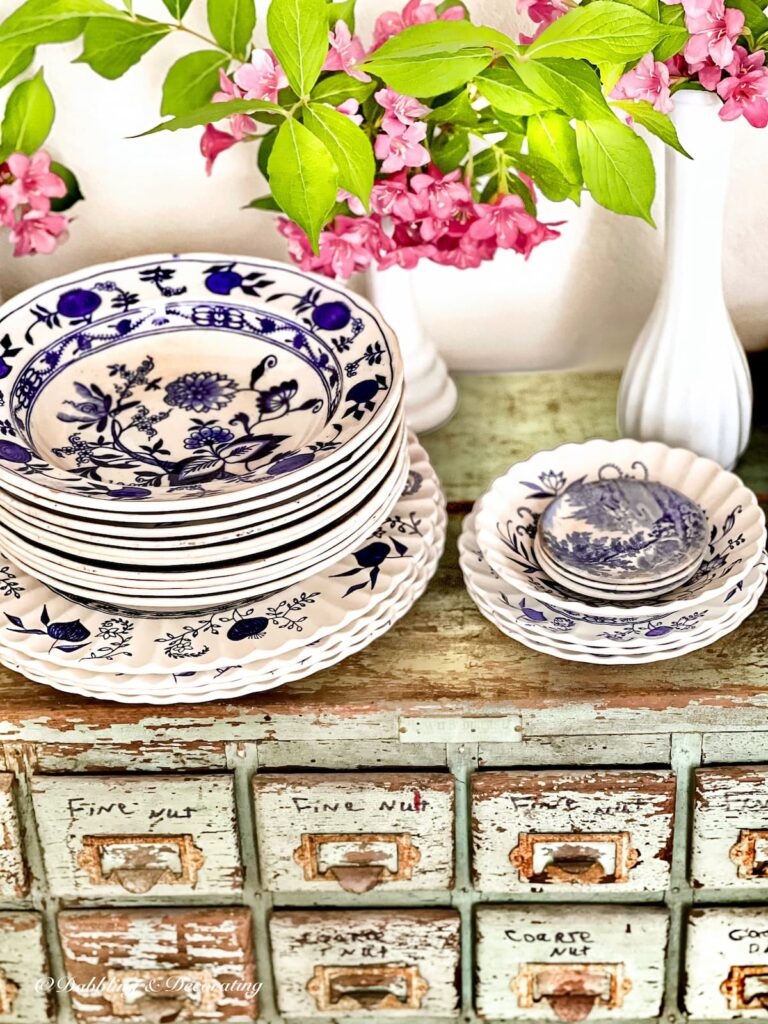 Thrifted Plates and Flowers