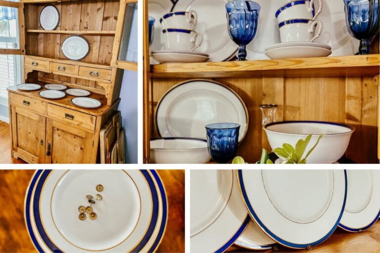 How to Decorate a Vintage China Cabinet with Wedding China and Collected Finds