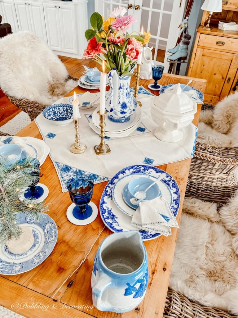 Romantic Antique Table Setting with Thoughtful Design