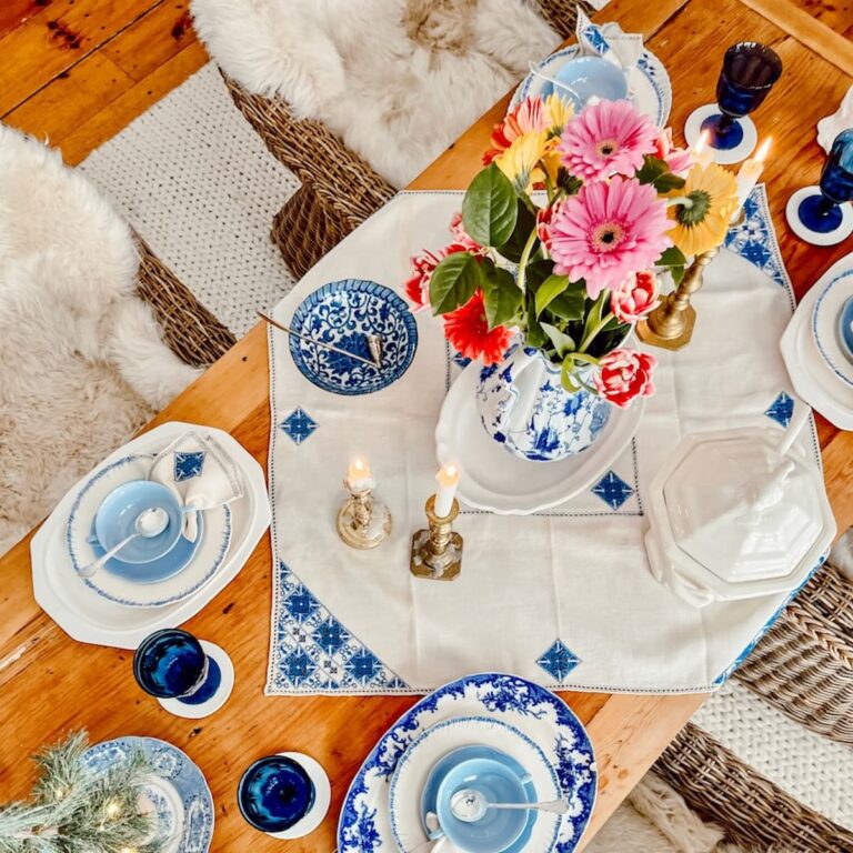 Romantic Antique Table Setting with Thoughtful Design