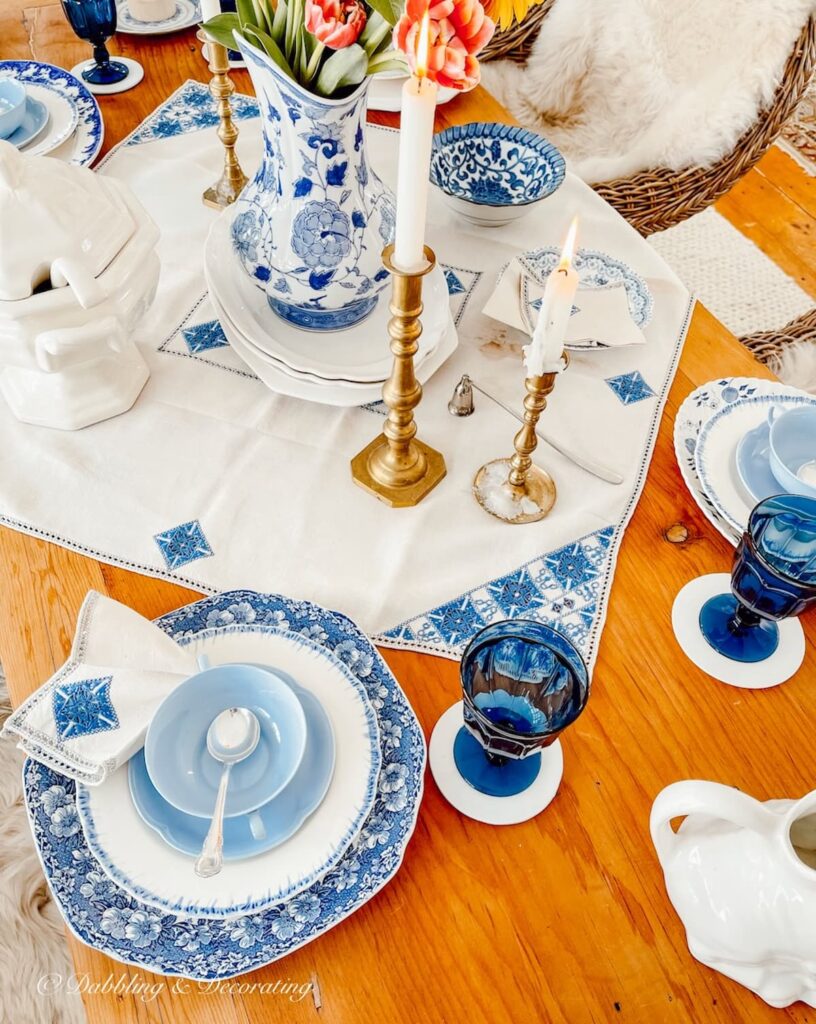 Romantic Antique Table Setting with Thoughtful Design