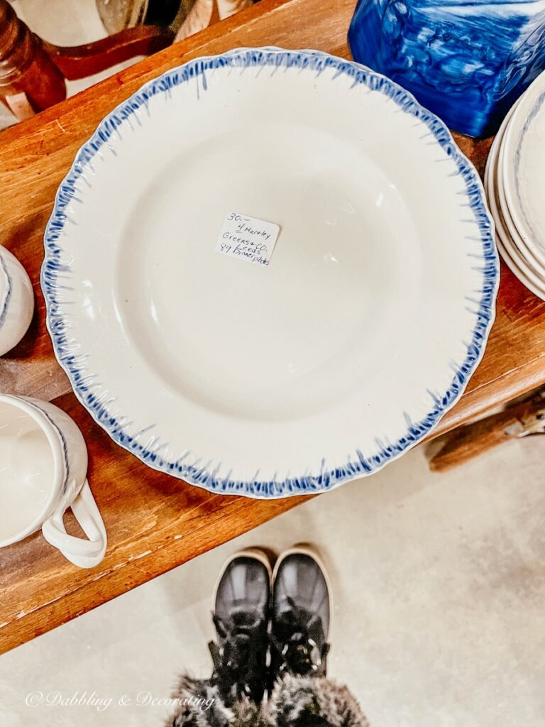 blue and white plate