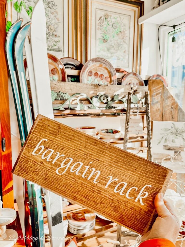 bargain rack sign