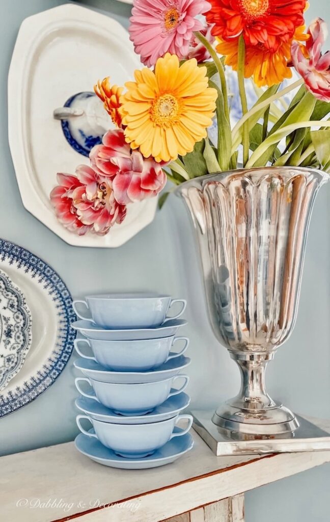 Bouquet of Flowers on Mantel