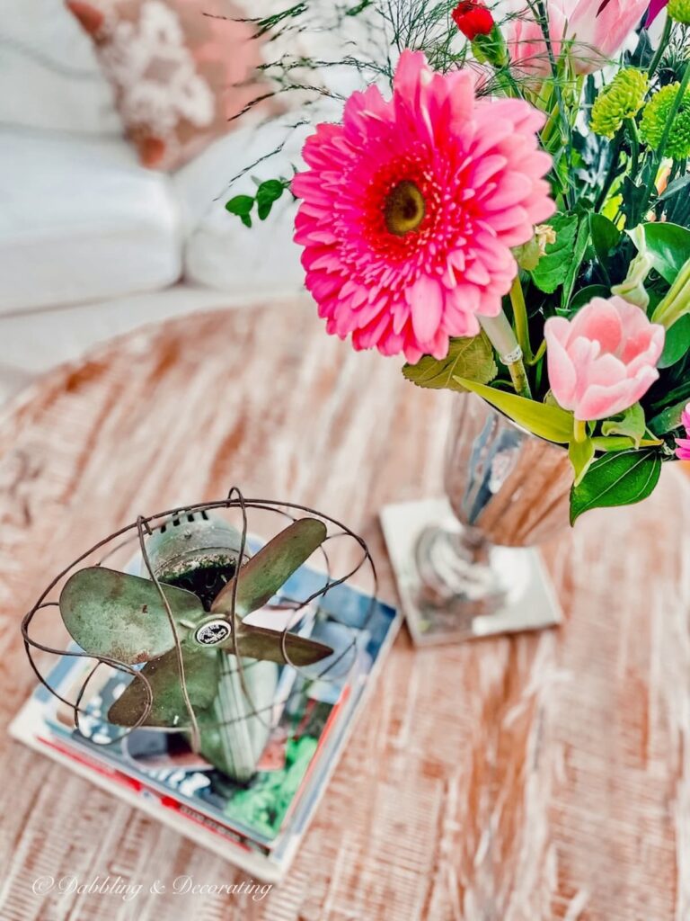 Flowers and Fan Coffee Table
