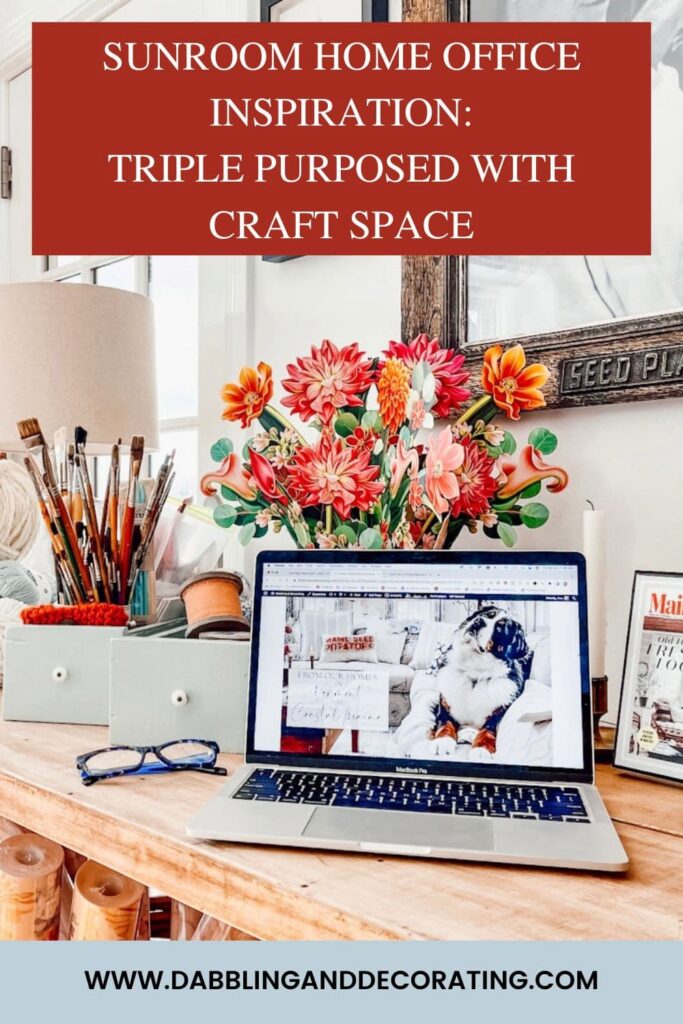 Sunroom Home Office Inspiration Triple Purposed with Craft Space 