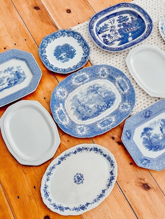 Vintage Blue and White Platter Wall Design