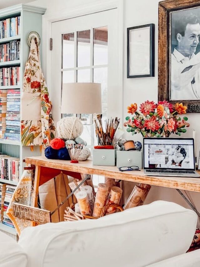 Sunroom Home Office Inspiration: Triple Purposed with Craft Space