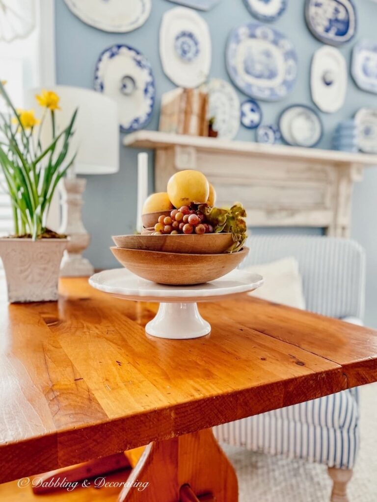 Bowls of Fruit on table.